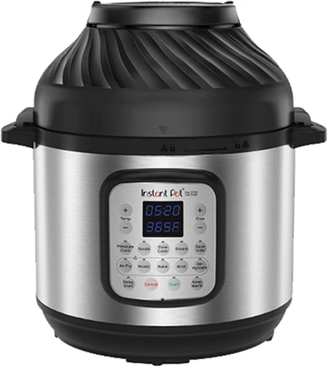 Duo Effet Croustillant, Multicuiseur 11 en 1 - Autcuiseur Friteuse à Air, Cuisson Lente, à la Vapeur, Sous-Vide, Déshydrateur, Chauffe-Plat et Fonction Pâtisserie - 5.7 L