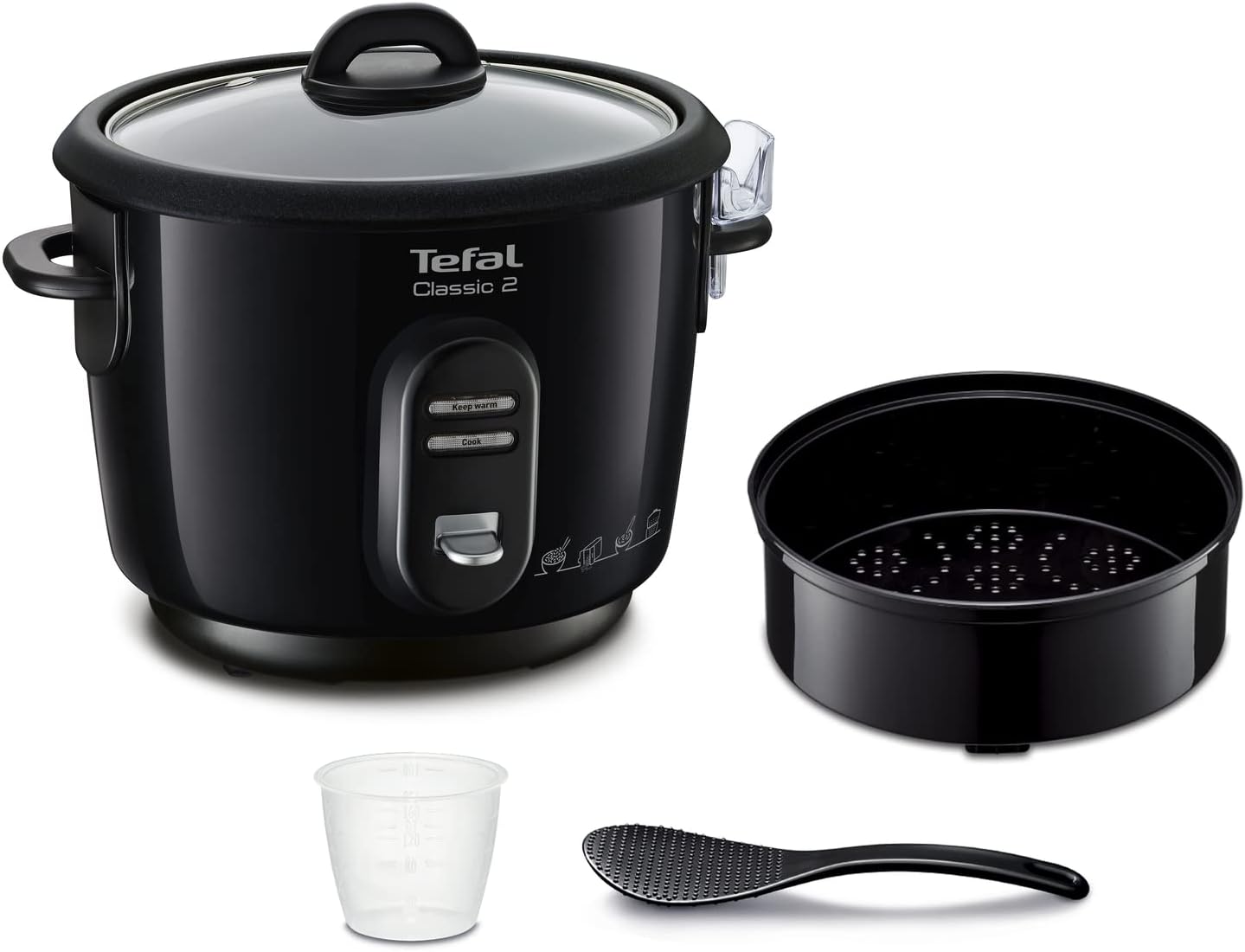 Classic 2 Cuiseur à riz automatique, Capacité 3 L, 900 g de riz, Cuiseur vapeur, Cuve antiadhésive, Maintien au chaud, Cuisson sans surveillance RK102811 3 litres