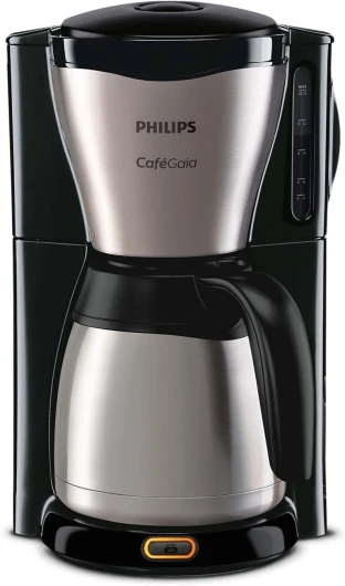 Machine à Café Filtre - Verseuse Isotherme 1.2 L, Jusqu'à 15 Tasses, Goût de Café Riche, Arrêt Automatique Direct, En Inox, Argent/Noir (HD7546/20)