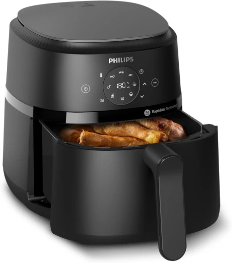 Airfryer série 2000 4.2L - 1500W, Technologie RapidAir, Écran tactile digital, 13 options de cuisson, 9 fonctions préréglées, Jusqu'à 90% de matières grasses en moins, Noir (NA229/00)