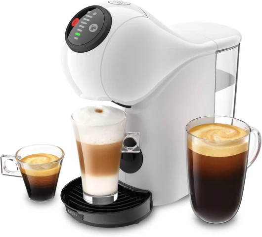Nescafé Dolce Gusto Krups, Machine à café dosettes pour multi-boissons, Compacte, Fonction XL, Cafetière espresso, Arrêt automatique, Genio S KP243110 Blanche