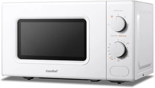 ' CM-M202CC(WH) Four à micro-ondes compact avec la capacité de 20 litres, 700 W avec Commande manuelle, Convenable pour petites cuisines, 5 niveaux de puissance, Dége rapide, Blanc 20l Blanc
