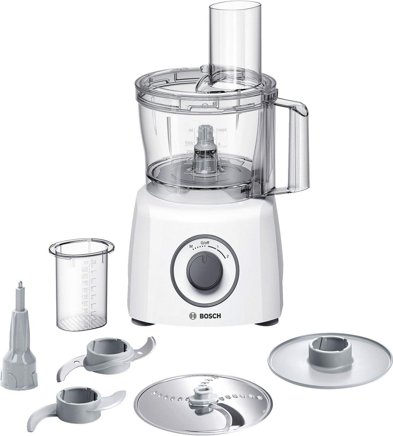 MultiTalent 3 MCM3100W – Robot de cuisine polyvalent avec plus de 20 fonctions – 800 W – Capacité de 2,3 L – Couleur : Blanc/Gris Paquet d'accessoires L Blanc/Gris