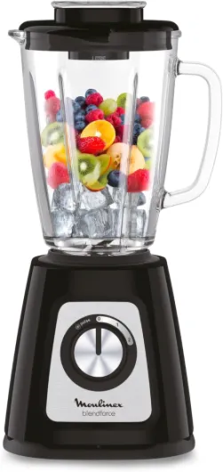 Blender Blendforce, 800W, 2 Vitesses + Fonction Pulse, Capacité 1,75 L, Nettoyage facile, Mixage jusqu'à 3min en continu, Noir, LM42051 800W - Bol verre