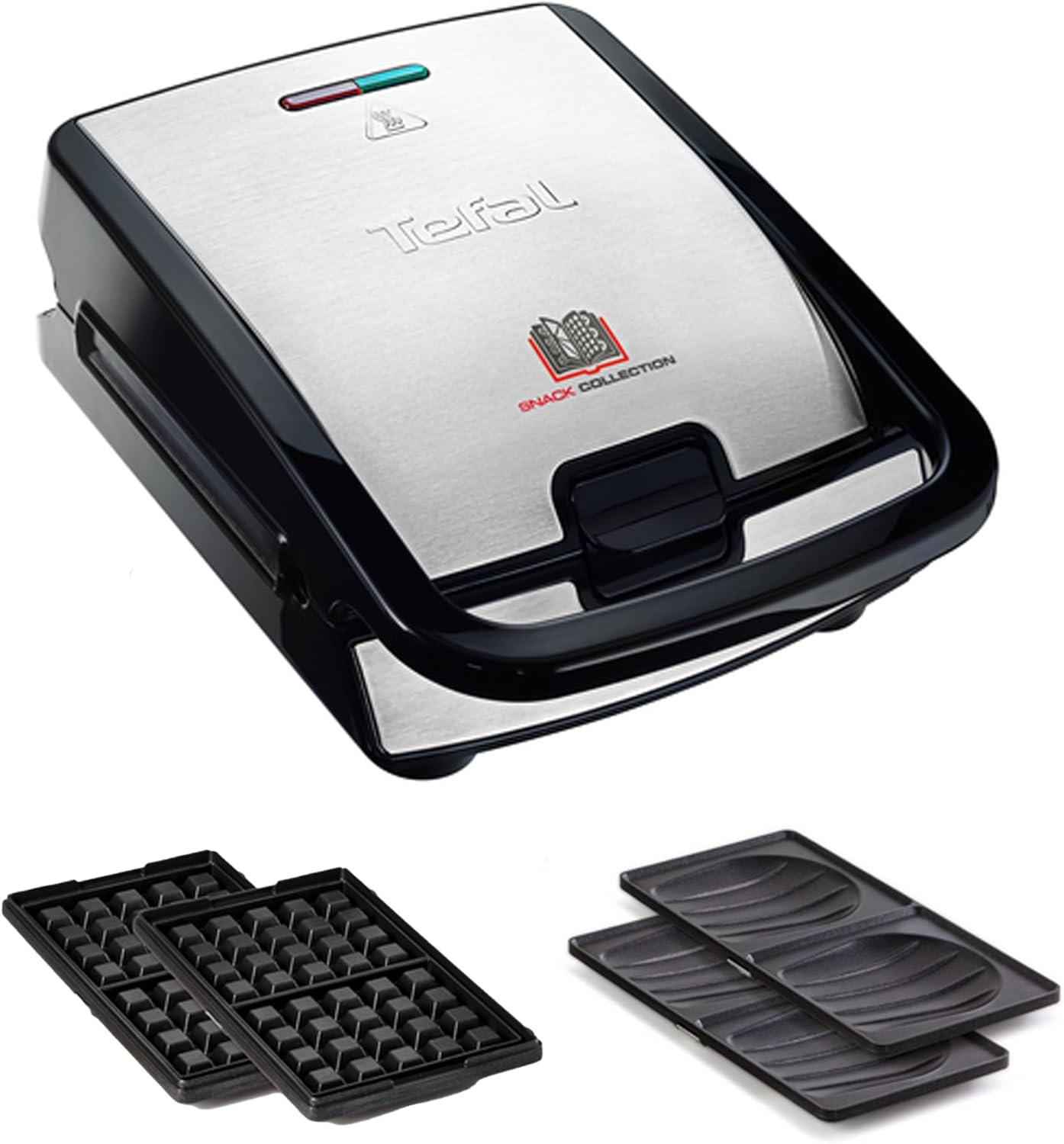 Croque gaufres et sandwiches, 2 jeux de plaques inclus, Rangement facile, Nettoyage facile, Indicateur de chauffe, revêtement antiadhésif, Snack Collection SW853D12 Plaque sandwich et gaufre