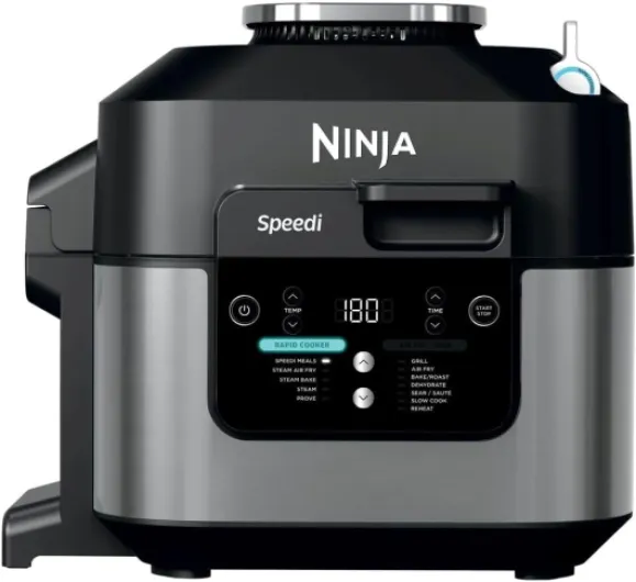 Speedi 10-en-1 Cuiseur rapide, Air Fryer, Friteuse à air et Multicuiseur, 5.7L, Repas pour 4 en 15 minutes, Vapeur, Gril, Cuire au four, Rôtir, Saisir, Mijoter et plus, Noir, ON500EU