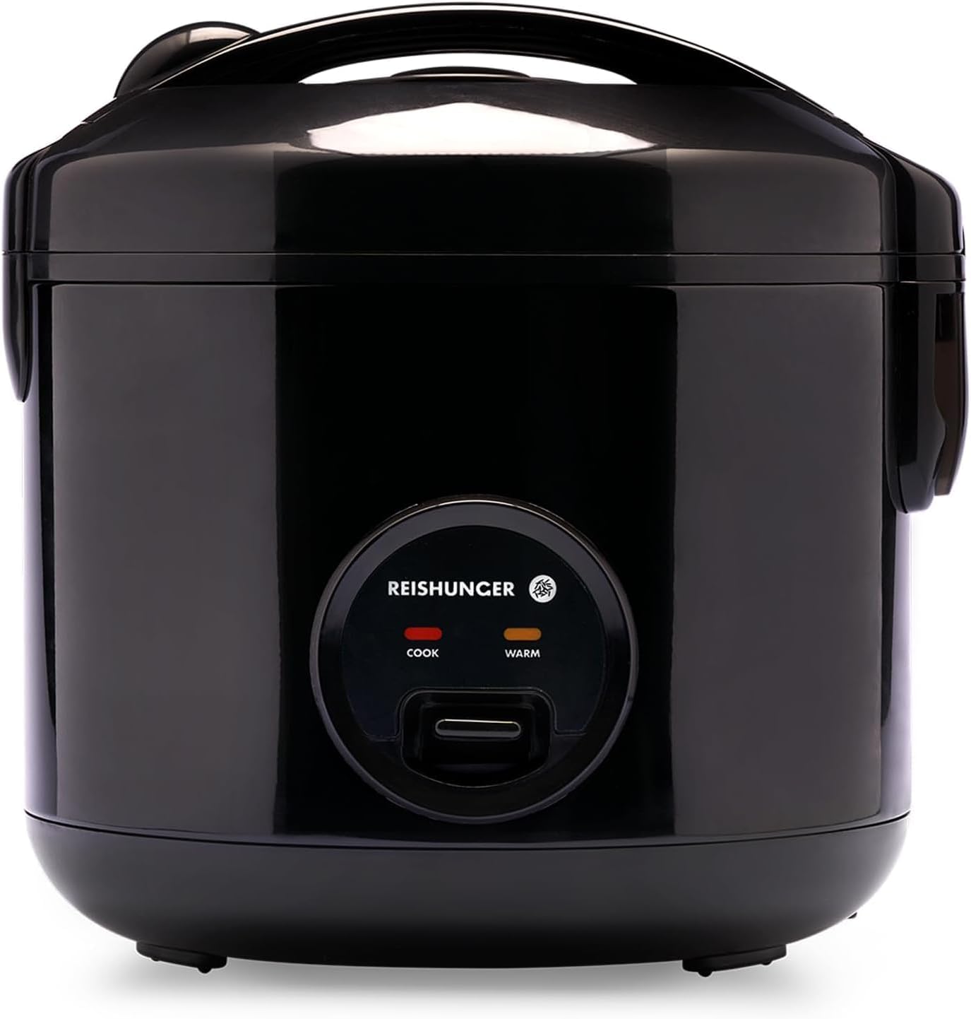 REISHUNGER Cuiseur riz (rice cooker) & cuiseur à vapeur Noir avec fonction de maintien au chaud - 1.2 l pour 1-6 personnes - Revêtement céramique avec insert pour cuiseur à vapeur