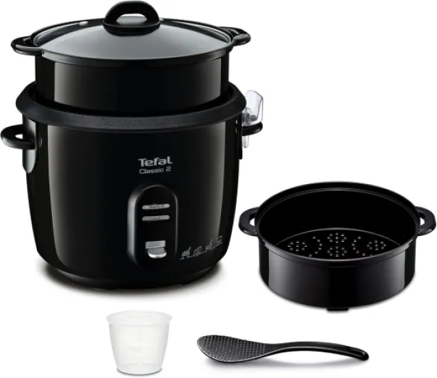 Classic 2 Cuiseur à riz, 5 L, 1,5 kg de riz, Automatique, Maintien au chaud, Sans surveillance, Cuve antiadhésive, Nettoyage facile, Panier vapeur, Noir RK103811 5 litres