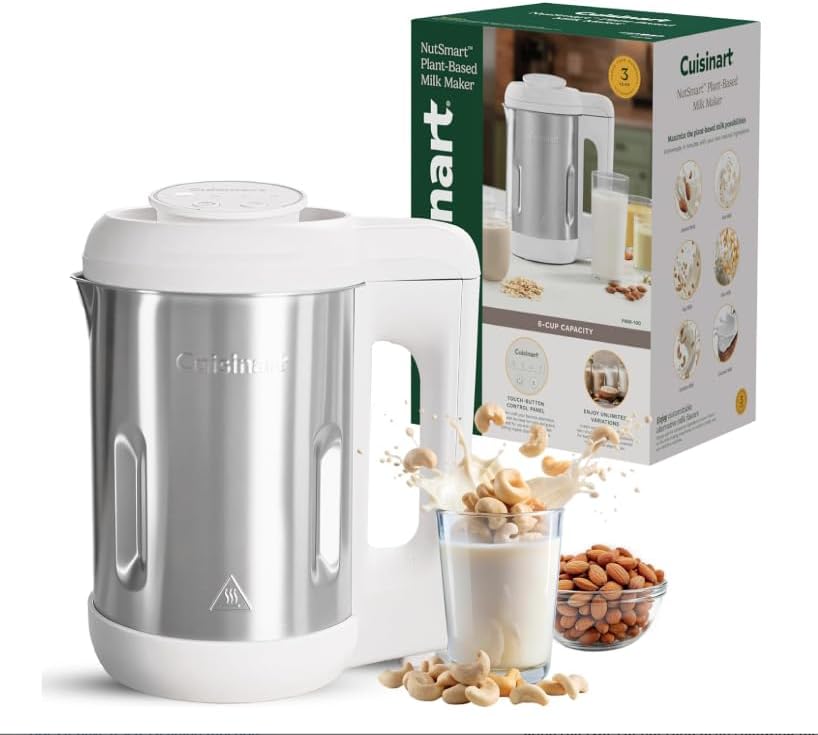NutSmart™ de Cuisinart – Machine à Lait Végétal Sans Effort 1,2 L & Appareil à Boissons Végétales MYBOTV - Lait d’Amande, d’Avoine, de Soja, de Riz, de Noix - 100% Naturel, Rapide & Multifonction