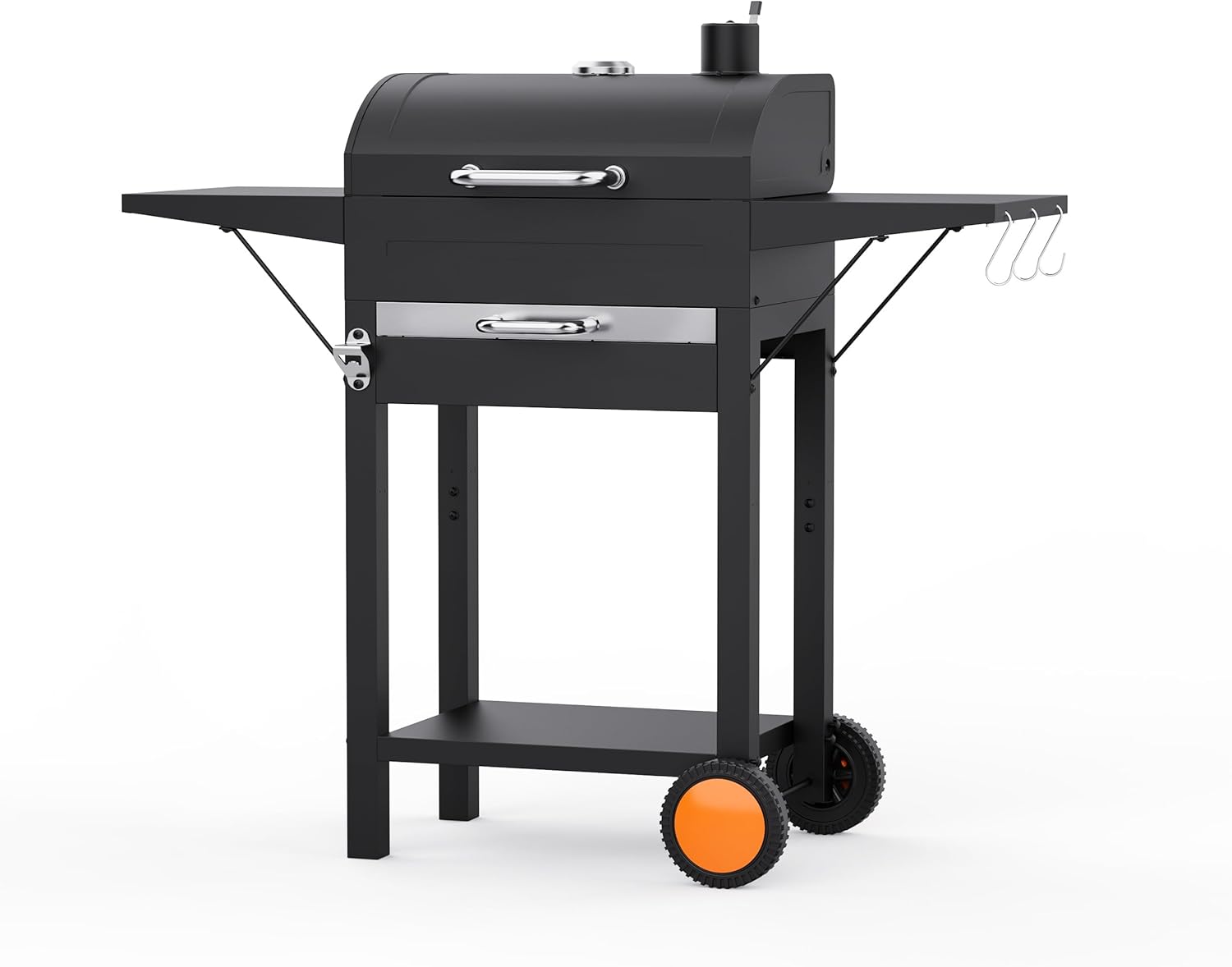 20 Pouces Barbecue Charbon de Bois - 334 Sq In, Grill de Camping avec Deux Plateaux Latéraux Fixes et Grille Chromée - Idéal pour Jardin, Abri, Terrasse