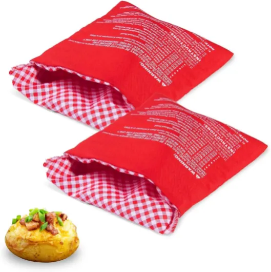 Sac Pomme de Terre,2 PCS Sac de Cuisson de Pommes de Terre au Micro-Ondes Lavable et Réutilisable Sac de Cuisson Micro Pomme de Terre Express Sachet pour Pommes de Terre Maïs Patates Douces