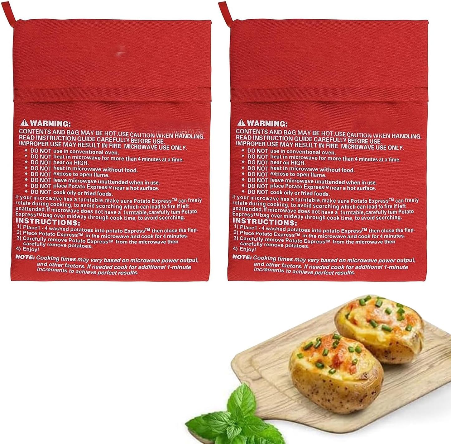 Sac à Pommes de Terre Micro-Ondes,2 Pièces Sacs Réutilisables pour Pommes de Terre au Micro-Ondes,Cuisson Pomme de Terre,Sac pour Pommes de Terre au Four