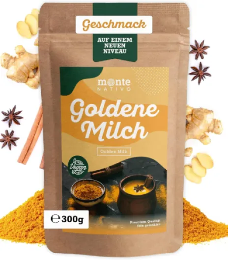 Lait d’or Monte Nativo (300g) - Mélange pour Lait d’or - Mélange d’épices pour lait doré - Golden Milk - Épices aromatiques séchées avec soin, idéales pour Cuisiner et Assaisonner - Arôme intenses