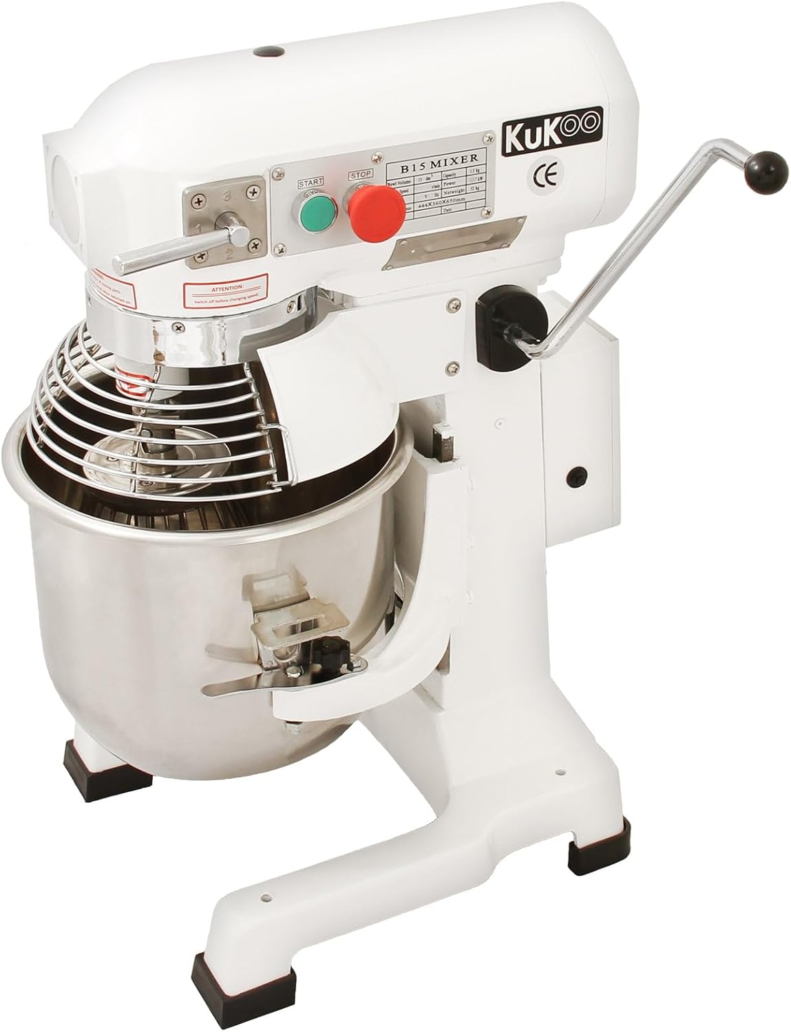 Robot de cuisine planétaire sur pied 15 L équipement de cuisson 3 vitesses en fonte bol en acier inoxydable accessoires accessoires pâte à cookies pain gâteaux