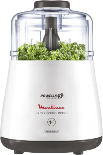 Hachoir électrique, 1000 W, Hache, Mixe, Viande, Légumes, Herbes, Ails, Oignons, Fruits secs, Fabriqué en France, La Moulinette, Blanc DPA141 1000W