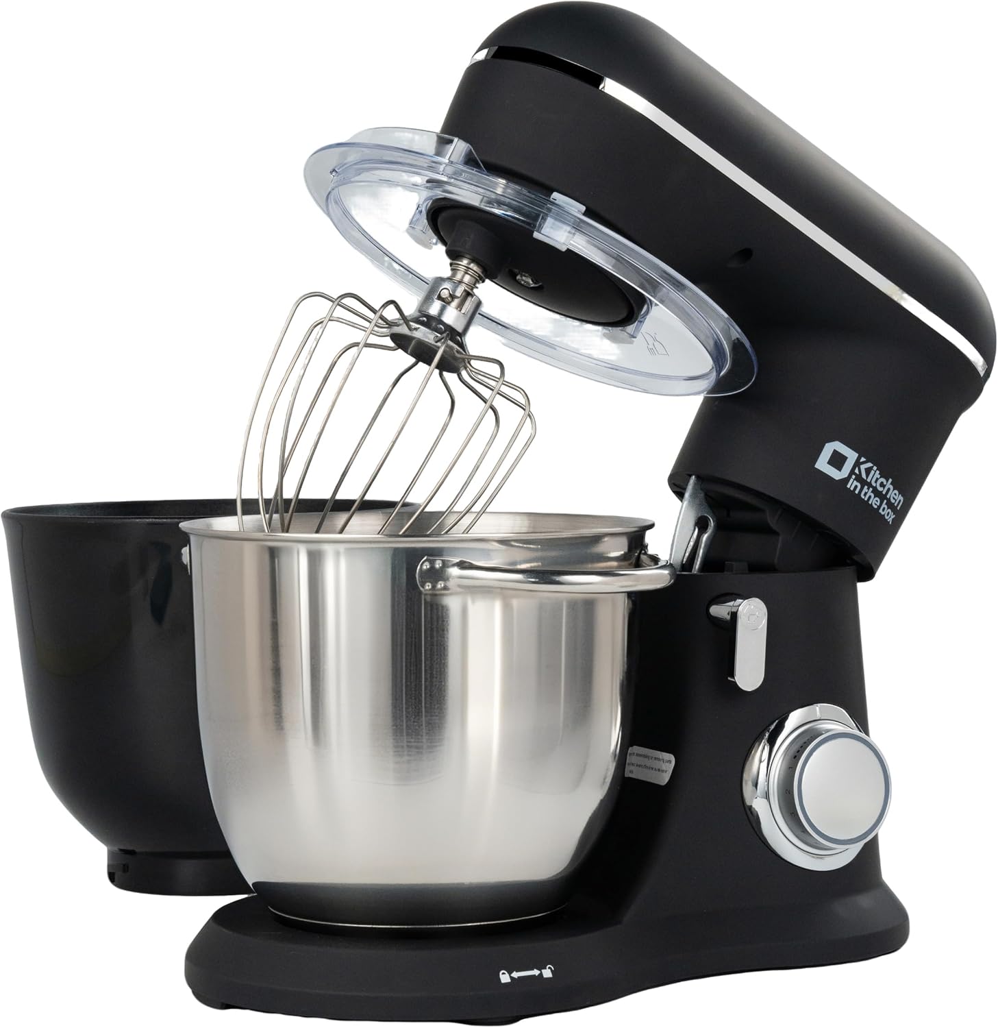 Robot Pâtissier, 4.5L+5L 2Bols Robots de Cuisine, 10 Vitesses Batteur Electrique Cuisine, 1300W Pétrin Professionnel avec Fouet, Batteur, Crochet (Noir) 4.5L Noir