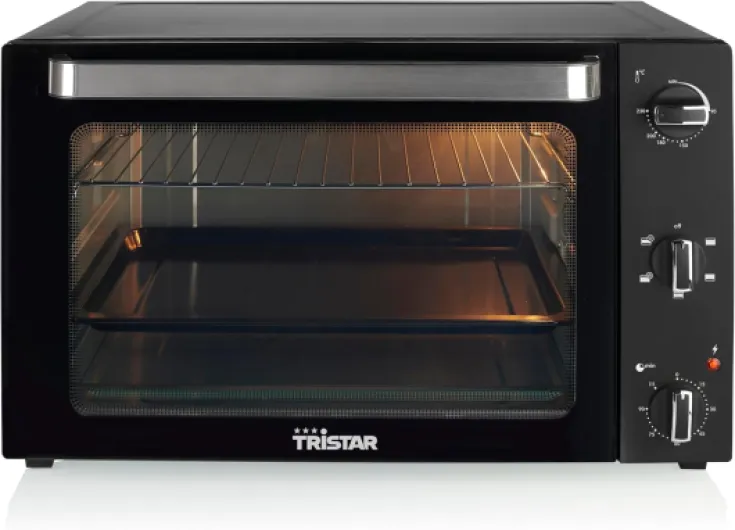 Four à convection, 2000 Watt, 60 L, Minuterie 90 min, avec Lampe Intérieure, Porte à Double Vitrage, Thermostat réglable jusqu’à 230°C, Accessoires inclus, OV-3640 60 litres