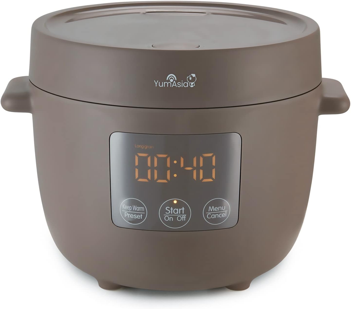 Tsuki Mini cuiseur à riz avec bol en céramique Shinsei (2,5 tasses, 0,45 litre) 5 fonctions de cuisson du riz, 2 fonctions multicuiseur, affichage LED caché, 220-240V (Pebble Grey)