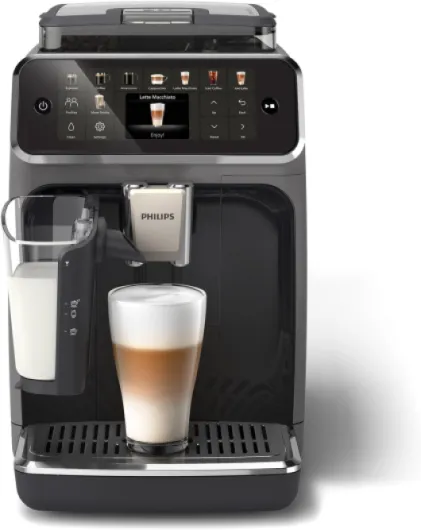 Machine à Expresso Entièrement Automatique 5500 Series – 20 Boissons Chaudes et Glacées, Carafe à Lait LatteGo Facile à Nettoyer, SilentBrew 40% plus Silencieuse, QuickStart, Gris (EP5544/50) 20 Boissons / Café glacé Gris Foncé