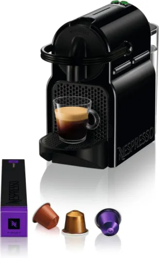 De'Longhi Nespresso Inissia EN80.B, Machine à Café Automatique, Machine à Capsules pour une Seule Tasse, Ensemble de Bienvenue Inclus, Design Compact, 19 Bars, 1260W, Noir