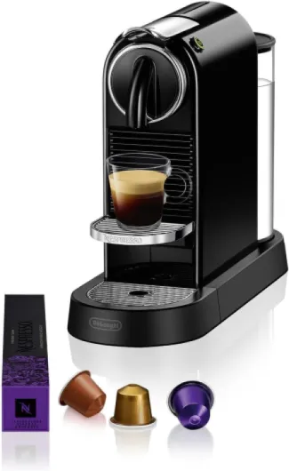 De'Longhi Nespresso CitiZ EN167.B, Machine à Café en Capsules, Machine à Café pour une Tasse, Design Compact, Pression 19 Bar, 2 Tailles de Tasses, Ensemble de Bienvenue Inclus, Noir
