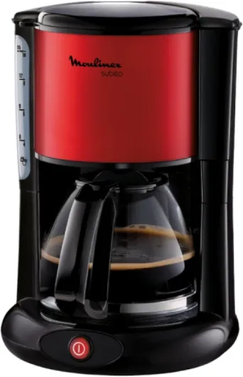 Subito, Cafetière filtre, 10 à 15 tasses, 1.25 L, Filtre, Arrêt automatique après 30 min, Système anti-goutte, Porte-filtre pivotant, Rouge, FG360D11