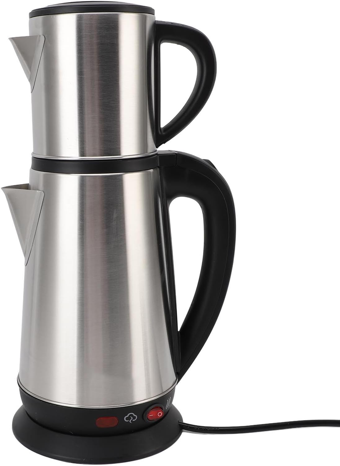 Kettle Turque électrique, Fabricant de thé Turc de 1L et 2L, Fabricant de thé en Acier Inoxydable Samovar Turc, Théière à Double Bouilloire Ensemble pour la Maison (Prise UE 220V) Prise UE 220V Prise UE 220V
