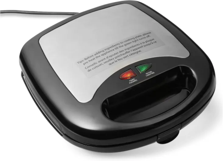 Appareil à croque-monsieur 3 en 1 avec plaques amovibles 700 W, Noir Appareil à Croque-Monsieur Gaufrier 3 en 1