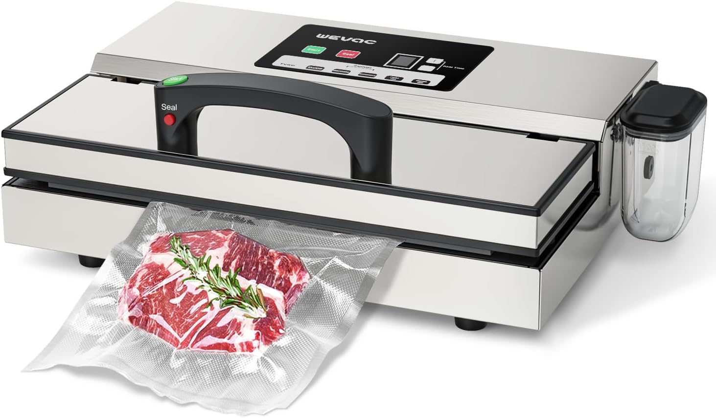 Wevac Machine à emballer sous vide professionnelle, puissance d'aspiration 16 litres/min, soudure de 30 cm, épaisseur de vide réglable 30cm