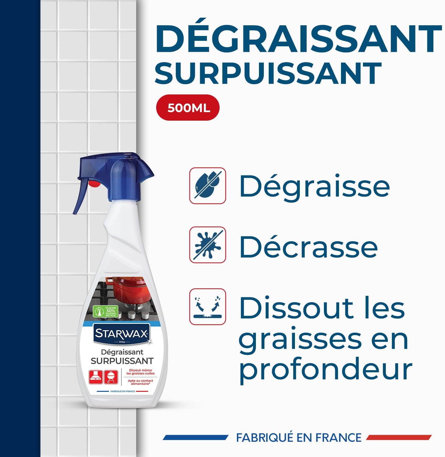 Spray Dégraissant surpuissant pour Cuisine - 500 ml Dégraissant 500ml