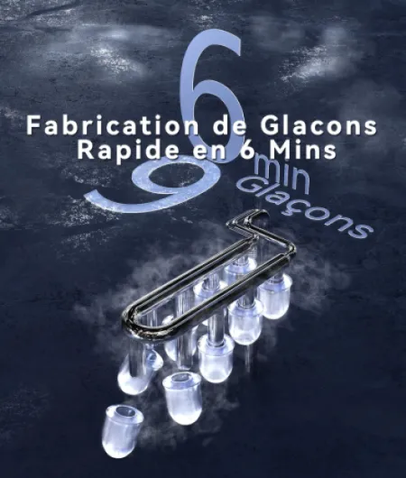 Ecozy Machine à Glaçons, 9 Glaçons en 6 Minutes, 2 Tailles de Glaçons, Machine à Glacons Autonettoyante, 12KG en 24 Heures, Machine a Glacons Portable Pour la Maison/Fête/Cuisine/Bar-Noir
