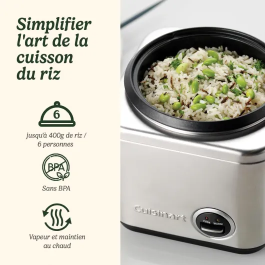 Rice Cooker 400g - Riz et céréales multicuiseur - Vapeur et maintien au chaud - Fil rétractable - acier inoxydable sans BPA - Tasse à mesurer et cuillère à riz - Livre de recettes inclus Cuiseur à riz + cuiseur vapeur