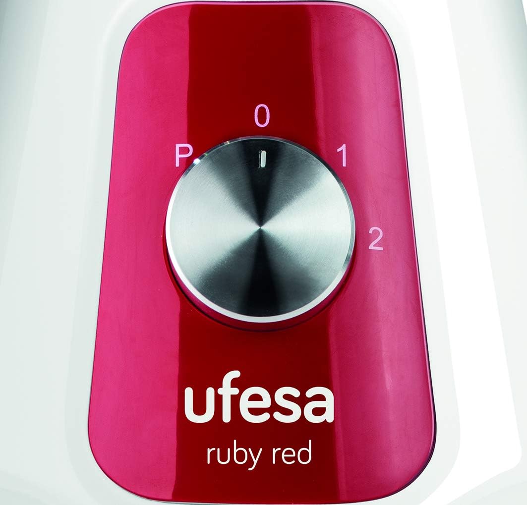 BS4717 Ruby Red Blender Mixeur, 1500W, 1.5L, 2 Vitesses + Pulse, 4 Lames en Acier Inoxydable, Fermeture Hermétique, Glace Pilée, Sans BPA Ruby Red - 1500w