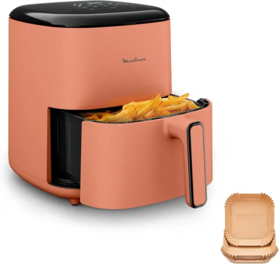 Easy Fry POP TERRACOTTA 5L, air fryer, Jusqu'à 6 personnes, 10 Programmes intuitifs, Ecran tactile digital, Gain de temps et d'énergie, EZ245TF0 5 L Terracotta