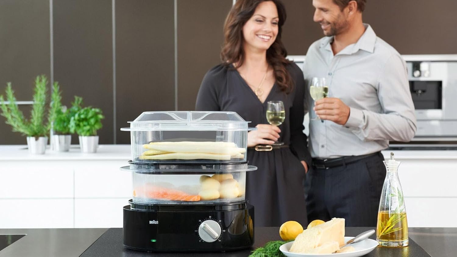 FS5100BK Cuiseur Vapeur Electrique Noir Gloss 33 X 31 X 19,5