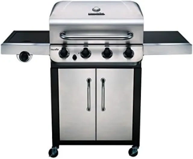 Char-Broil Convective Series 440S -- Barbecue à gaz à 4 brûleurs avec brûleur latéral, finition en acier inoxydable.