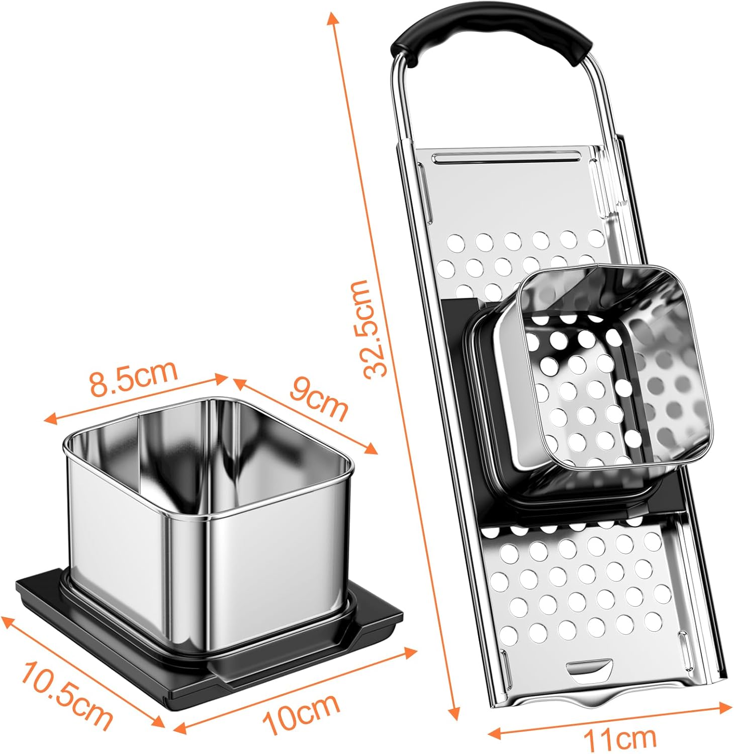 Râpe à spätzle, Eminceur de Spätzles Avec Glissière pour la Pâte, Spätzlehobel en Acier Inoxydable, Passoire à Spätzle Passe au Lave-Vaisselle, pour Spaghetti, des Boulettes, des Pâtes