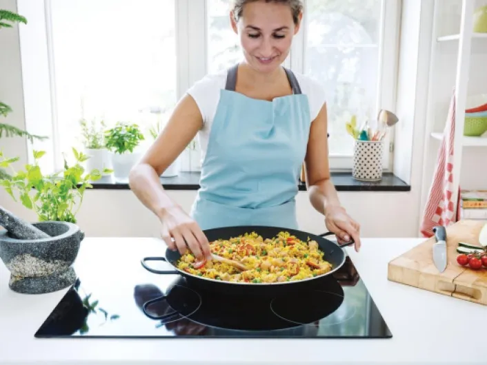 16304114 Plat A Paella Aluminium Noir 38 cm