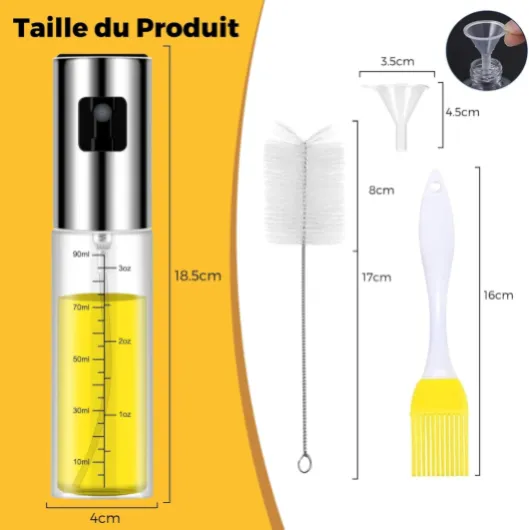 Spray Huile Cuisine, 2 Pièces 100ML Air Fryer Oil Spray Huile Cuisine, Huile en Spray Cuisine Alimentaire Pour Et Friteuse D'air Anti Goutte, Convient Pour le Barbecue et les Grillades