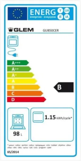 Piano De Cuisson Mixte 98l 5 Feux Noir sort key string - GU850CER