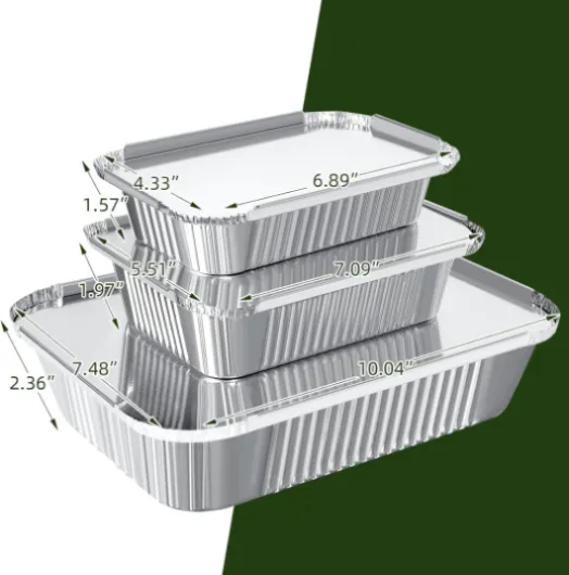 30 Pièces Barquette Aluminium avec Couvercle,10 chacun 1750ml/700ml/410ml,Barbecue Réutilisables,Barquette Alimentaire Jetable pour Cuisiner,Griller,Cuire.
