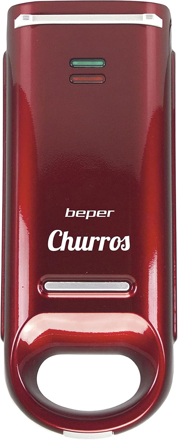 BT.600Y - Plaque antiadhésive pour churros, Puissance 800 W, Poignée isolante, Voyant de fonctionnement et pieds antidérapants - Idéale pour le petit-déjeuner et les fêtes - Rouge