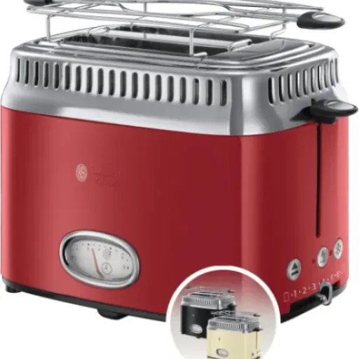 Test Russell Hobbs Retro rouge 21680-56 : le grille-pain qui mise surtout sur le look