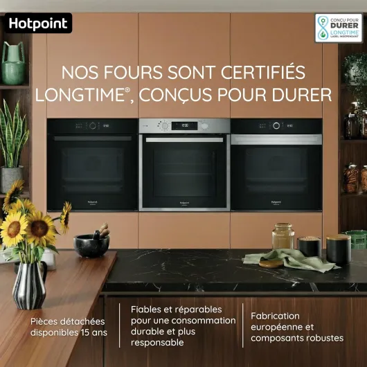 Hotpoint - HA4S80PM0BA Four Encastrable Pyrolyse 73L - 14 Modes de Cuisson, Multifonction - Nettoyage Pyrolytique et Hydrolytique - Classe Énergétique A+ - Noir