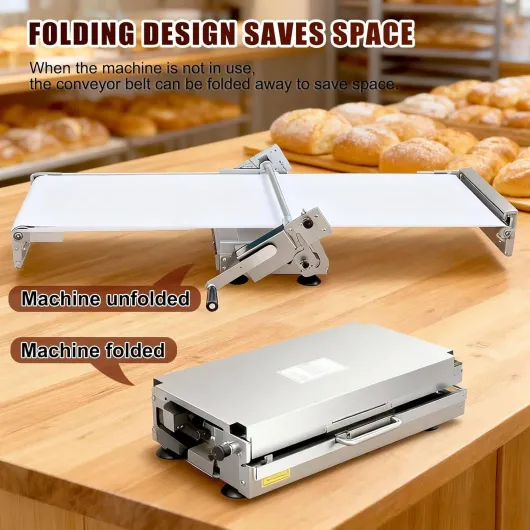 Laminoir à Pâtisserie – Machine à Pâtes en Acier Inoxydable avec 5 Réglages d’Épaisseur(0-25mm) – Idéal pour Cuisines Domestiques et Professionnelles M