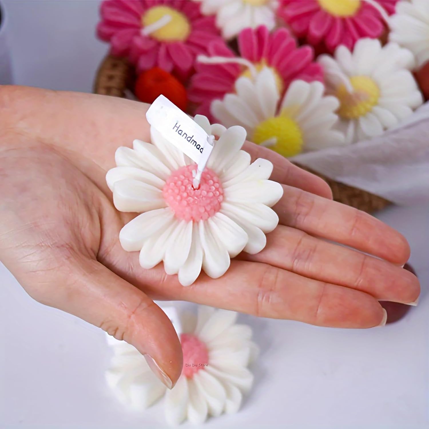 Lot de 4 moules en silicone Daisy 3D, Marguerites Moules en silicone pour bougies, Moules à bougies, Fondant Moule Marguerite Fleur, Moules pour la fabrication de bougies et de savon