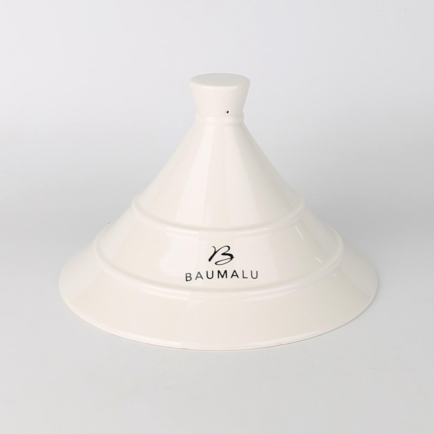 , Tajine inox 30 cm avec couvercle céramique blanc, compatible tous feux dont induction, design élégant et durable, taille 30 cm, couleur blanc, Acier Inoxydable