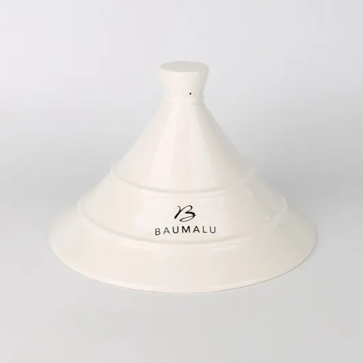 , Tajine inox 30 cm avec couvercle céramique blanc, compatible tous feux dont induction, design élégant et durable, taille 30 cm, couleur blanc, Acier Inoxydable