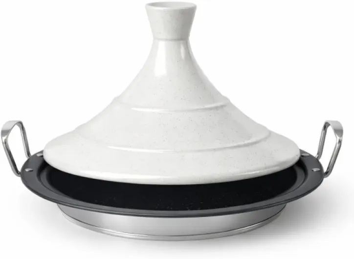 Tajine Induction 38cm - Plat à Tajine INOX - Revêtement antiadhésif - Toutes Sources de Chaleur : Induction Et Four Inclus