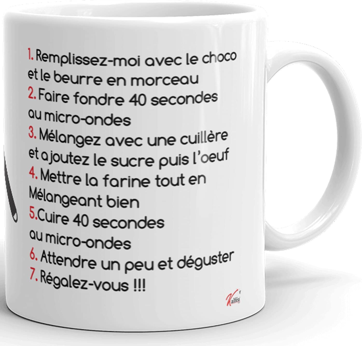 Mug cake recette gourmande délicieuse tasse gateau pâtissier drole Qualité Idée Cadeau Originale anniversaire noel fete Ami Collègue femme Famille Parent copain cuistot cuisinier ceramique 325ml